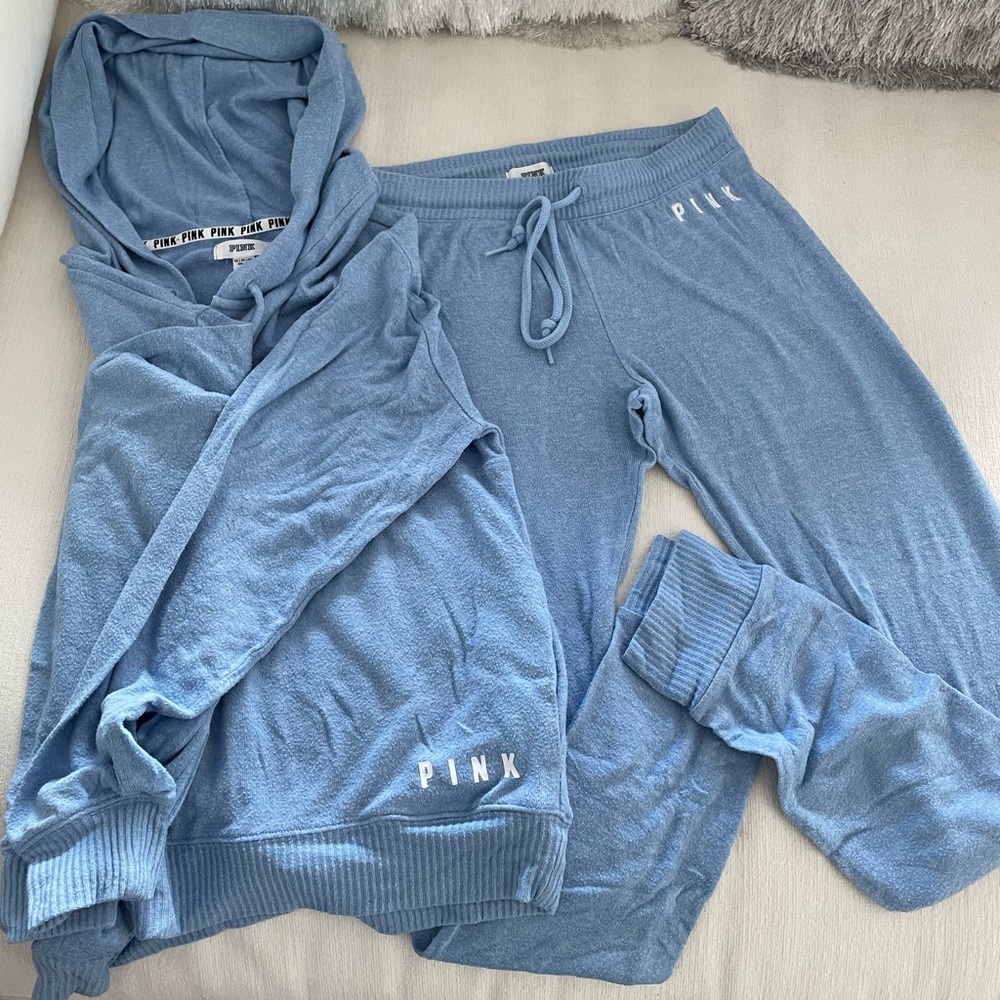 Blue PINK Hoodie and Joggers Set
